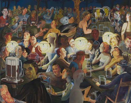 Nicole Eisenman - "Beer Garden at Night"