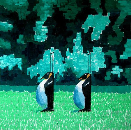 Wang Xingwei - "untitled" (penguin trolleys)